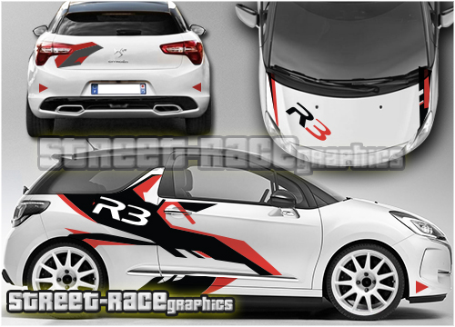 Citroen DS3 R3 FULL rally sticker kit 001A