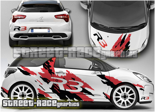 Citroen DS3 R3 rally sticker kit 003