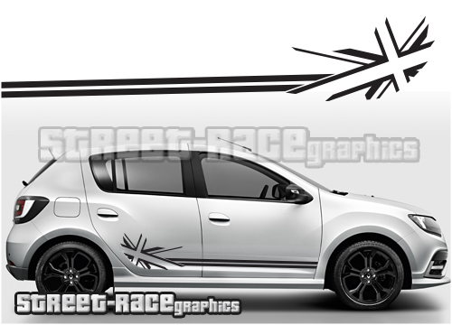 Renault / Dacia Sandero 019 - Union Jack racing stripes