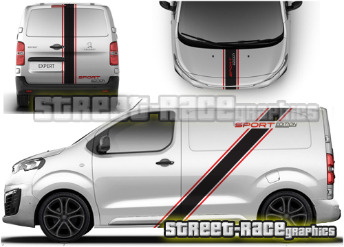 Peugeot Expert FULL racing stripes 004 - Sport Edition