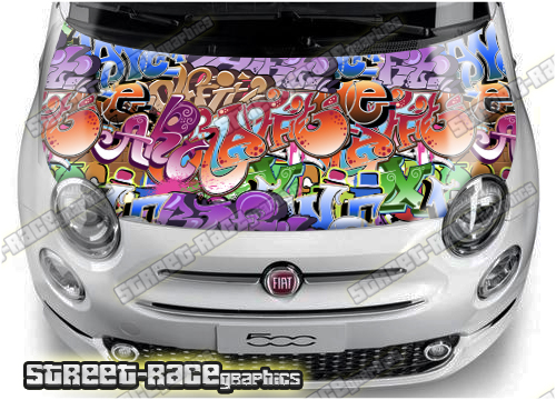 Fiat 500 bonnet/hood wrap 1001