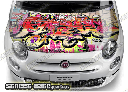 Fiat 500 bonnet/hood wrap 1002