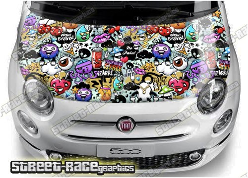 Fiat 500 bonnet/hood wrap 1006