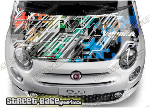 Fiat 500 bonnet/hood wrap 515