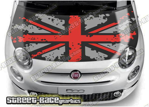 Fiat 500 bonnet/hood wrap 734