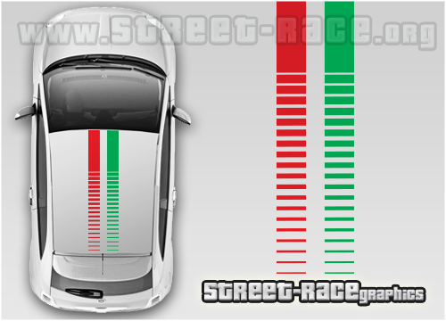 Fiat 500 OTT004 Italian Flag stripes