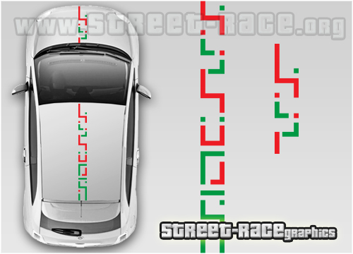 Fiat 500 OTT010 Italian Flag graphics