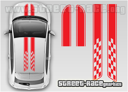Fiat 500 OTT011 - roof & bonnet stripes
