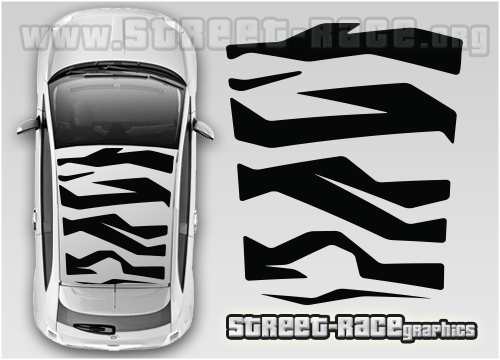 Fiat 500 OTT013 - roof Zebra stripes