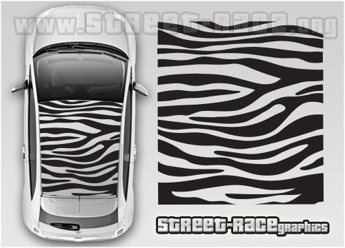 Fiat 500 OTT015 - roof Zebra stripes