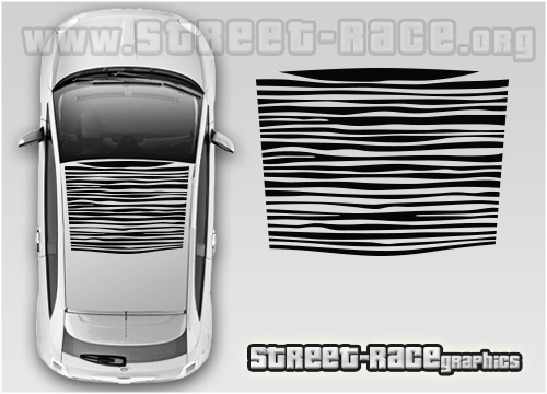 Fiat 500 OTT016 - roof Zebra stripes