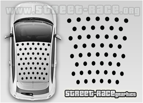 Fiat 500 OTT018 roof Polka dots
