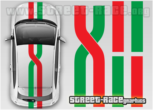Fiat 500 OTT019 Italian Flag stripes