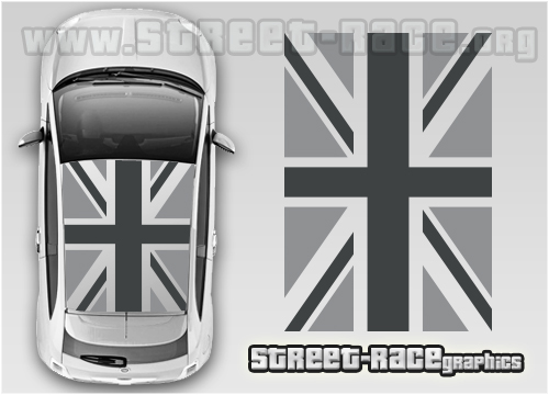 Fiat 500 OTT024 Union Jack roof graphics