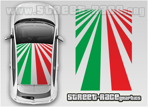 Fiat 500 OTT025 Rising sun roof graphics