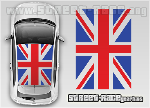 Fiat 500 OTT027 Union Jack roof graphics