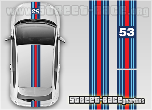 Fiat 500 OTT racing stripes 029 - Martini