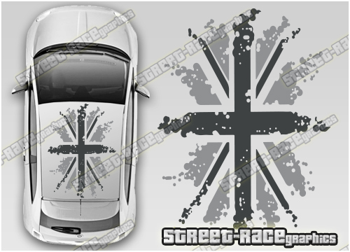 Fiat 500 OTT033 Union Jack roof graphics