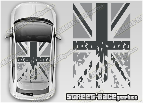 Fiat 500 OTT042 Union Jack roof graphics