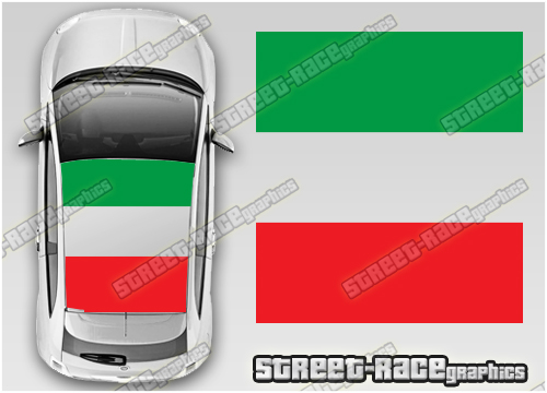 Fiat 500 OTT043 roof Italian Flag stickers