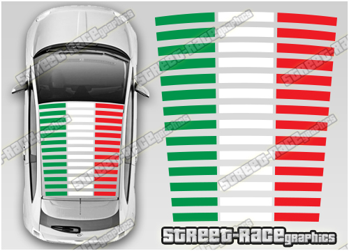 Fiat 500 OTT051 roof Italian Flag stickers