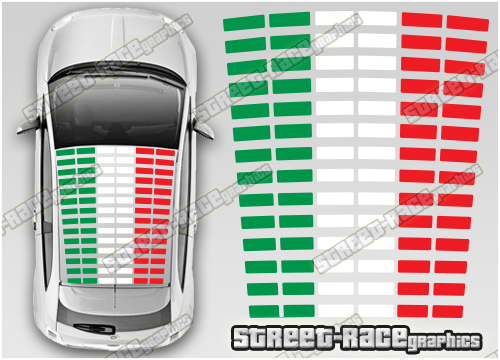 Fiat 500 OTT052 roof Italian Flag stickers
