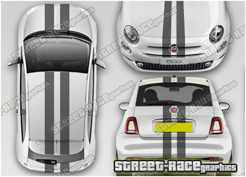 Fiat 500 OTT056 - racing stripes