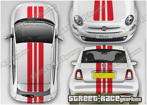 Fiat 500 OTT058 - racing stripes