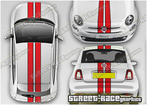 Fiat 500 OTT059 Racing stripes