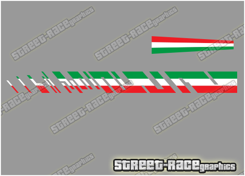 Fiat 500 OTT racing stripes 080- Italian flag - Image 2
