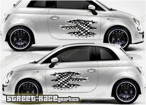Fiat 500 ripped metal graphic 001