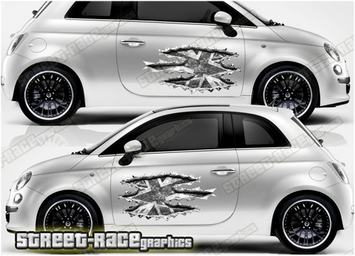 Fiat 500 ripped metal graphic 004