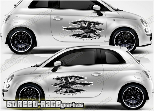 Fiat 500 ripped metal graphic 005