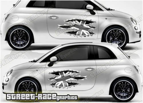 Fiat 500 ripped metal graphic 006