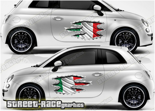 Fiat 500 ripped metal graphic 007