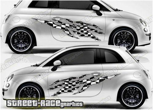 Fiat 500 ripped metal graphic 008