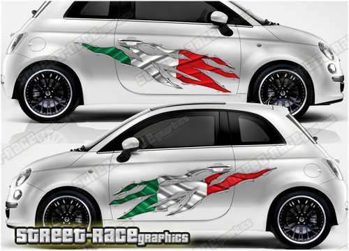 Fiat 500 ripped metal graphic 009