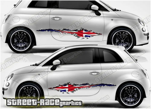 Fiat 500 ripped metal graphic 011
