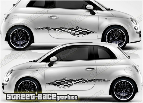 Fiat 500 ripped metal graphic 012