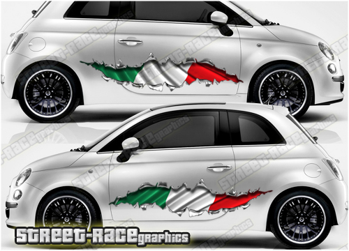 Fiat 500 ripped metal graphic 013