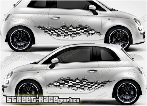 Fiat 500 ripped metal graphic 015