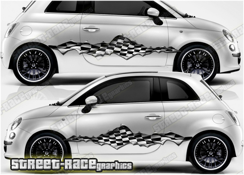 Fiat 500 ripped metal graphic 017