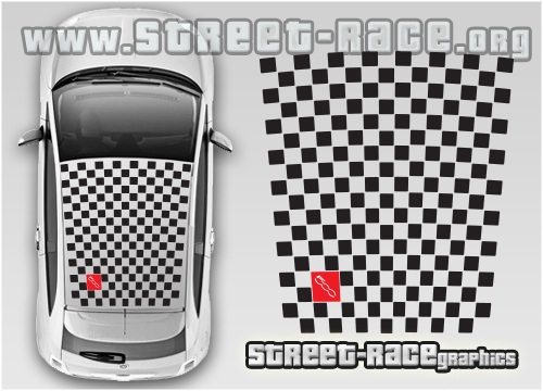 Fiat 500 OTT002A roof stickers squares