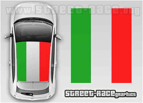 Fiat 500 OTT006 roof Italian Flag stickers