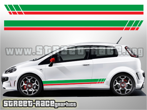 Fiat Punto racing stripes 001 -Italian Flag decals