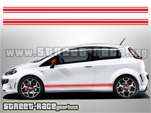 Fiat Punto racing stripes 020 - Abarth style