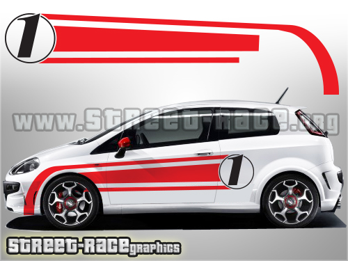 Fiat Punto racing stripes 026 - Abarth style