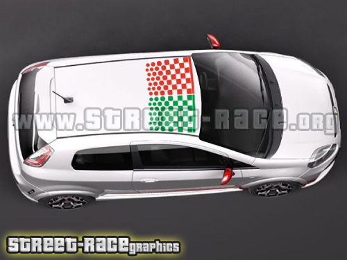 Fiat Punto Italian flag roof decals 005