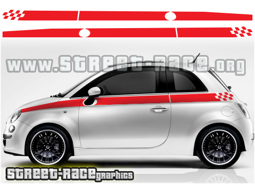 Fiat 500 racing stripes 007