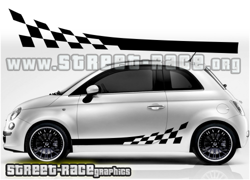 Fiat 500 racing stripes 011